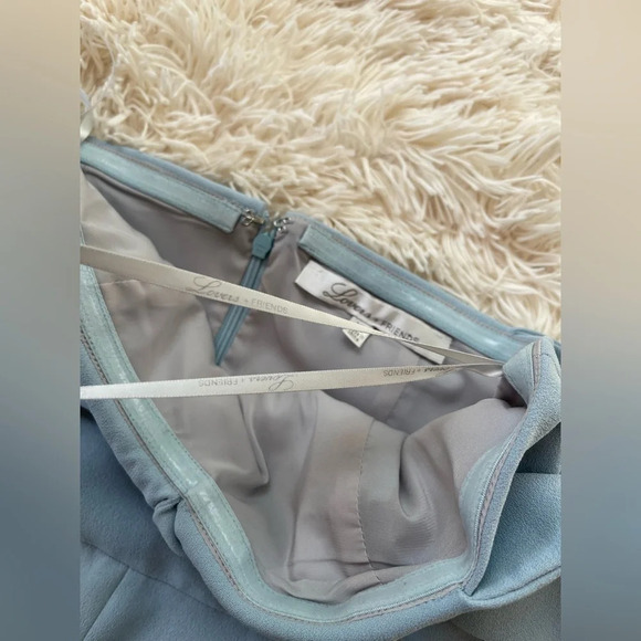 Lovers + Friends Danica Gown Blue Strapless Maxi Dress with slit Sise XS - Picture 7 of 9